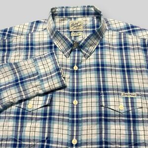 Lucky Brand Shirt Mens‎ XL Blue Plaid Distinctive Western Sportswear Pockets